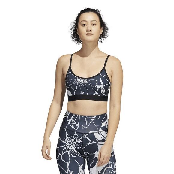 adidas Training all-over floral print Low Impact Sports Bra Training Fitness Gym - Picture 1 of 7